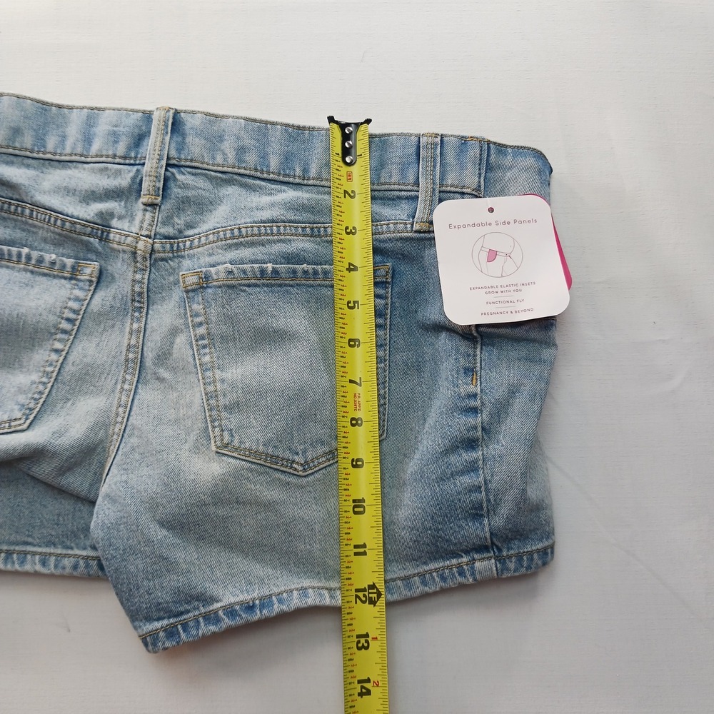 Isabel Maternity by Ingrid & Isabel Light Wash Midi Denim Shorts Size 2 NWT - Picture 15 of 15